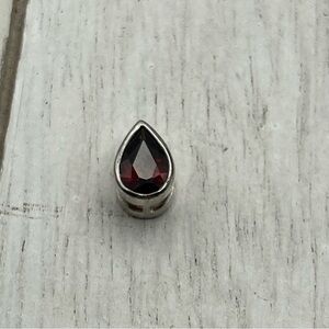 Teardrop Pendant with Deep Red Gemstone